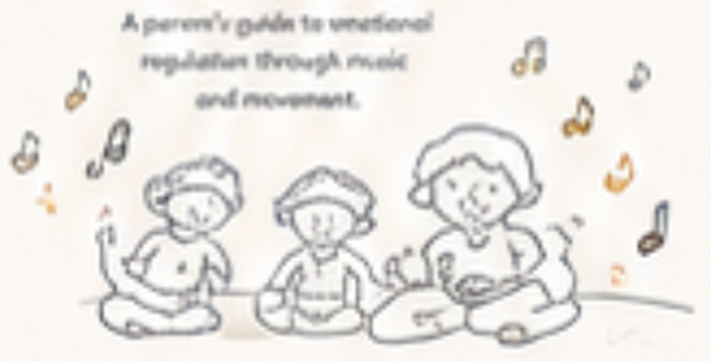 Three children making music